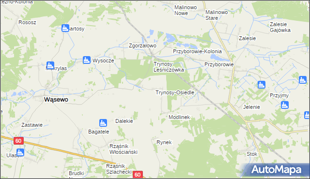 mapa Trynosy-Osiedle, Trynosy-Osiedle na mapie Targeo