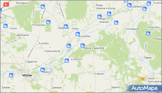 mapa Trząska-Zawodzie, Trząska-Zawodzie na mapie Targeo