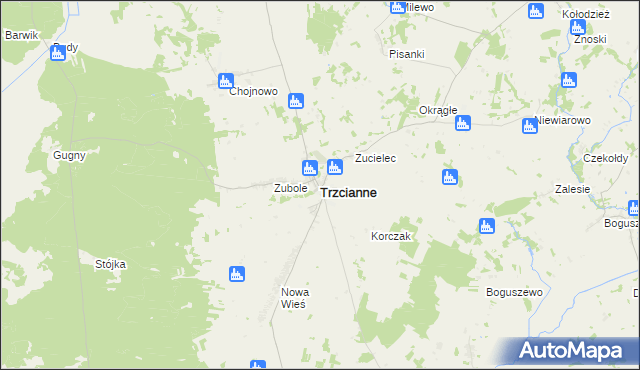 mapa Trzcianne, Trzcianne na mapie Targeo