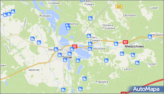 mapa Trzciel-Odbudowa, Trzciel-Odbudowa na mapie Targeo