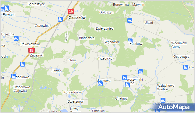 mapa Trzebicko, Trzebicko na mapie Targeo
