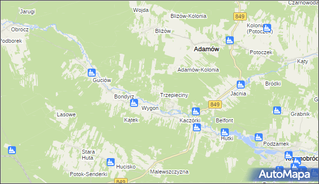 mapa Trzepieciny, Trzepieciny na mapie Targeo