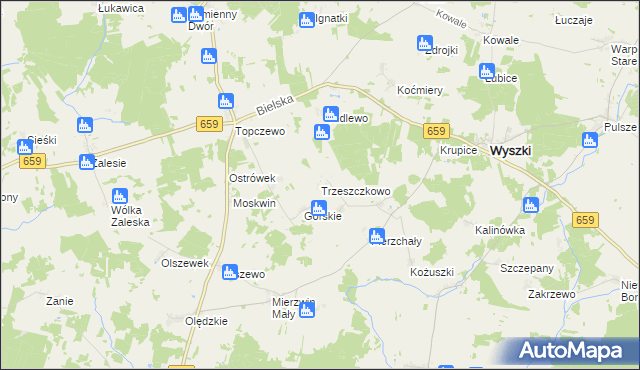 mapa Trzeszczkowo, Trzeszczkowo na mapie Targeo