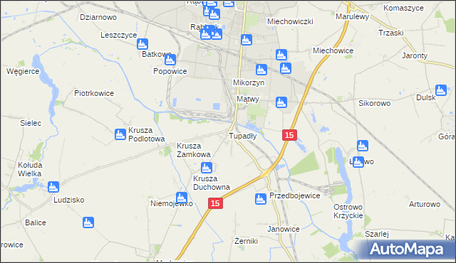 mapa Tupadły gmina Inowrocław, Tupadły gmina Inowrocław na mapie Targeo