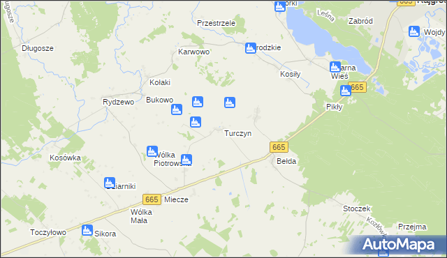 mapa Turczyn gmina Rajgród, Turczyn gmina Rajgród na mapie Targeo
