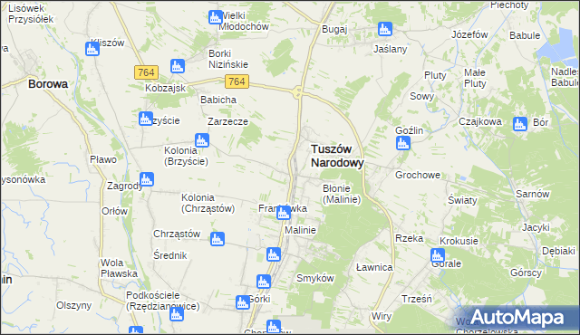 mapa Tuszów Mały, Tuszów Mały na mapie Targeo