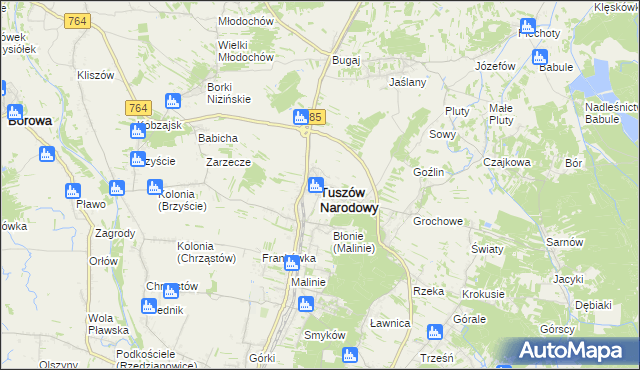 mapa Tuszów Narodowy, Tuszów Narodowy na mapie Targeo