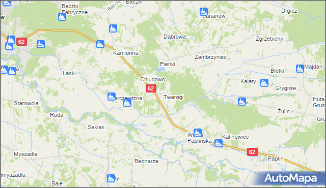 mapa Twarogi gmina Łochów, Twarogi gmina Łochów na mapie Targeo