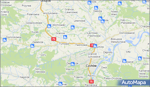 mapa Tworkowa, Tworkowa na mapie Targeo