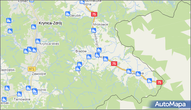 mapa Tylicz, Tylicz na mapie Targeo