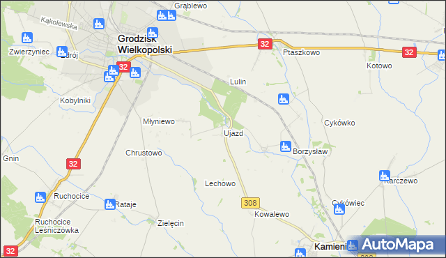 mapa Ujazd gmina Kamieniec, Ujazd gmina Kamieniec na mapie Targeo