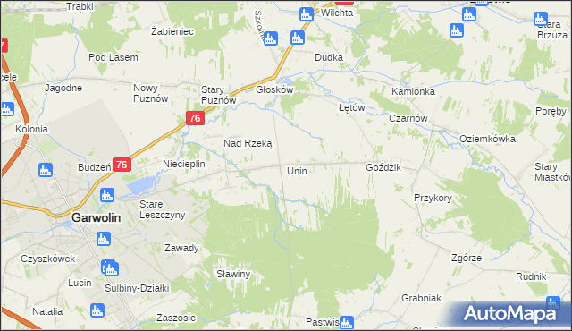 mapa Unin gmina Górzno, Unin gmina Górzno na mapie Targeo
