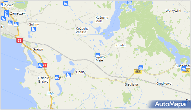 mapa Upałty Małe, Upałty Małe na mapie Targeo