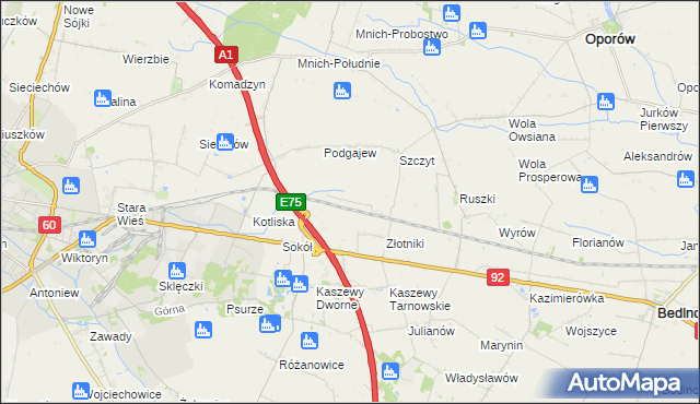 mapa Uroczysko Leśne, Uroczysko Leśne na mapie Targeo