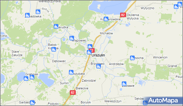 mapa Urszulin powiat włodawski, Urszulin powiat włodawski na mapie Targeo