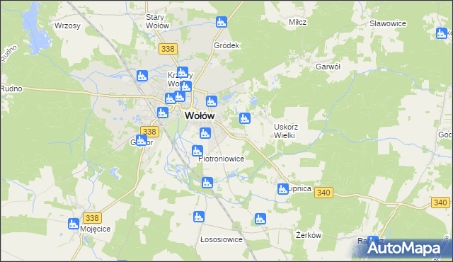 mapa Uskorz Mały, Uskorz Mały na mapie Targeo