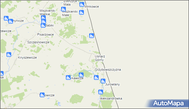 mapa Usnarz Górny, Usnarz Górny na mapie Targeo