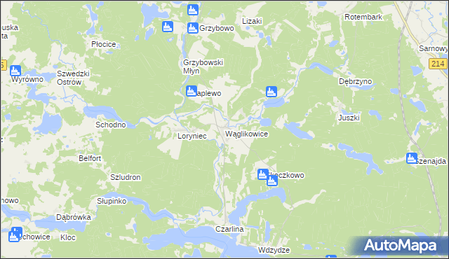 mapa Wąglikowice, Wąglikowice na mapie Targeo