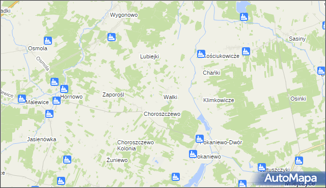 mapa Wałki gmina Milejczyce, Wałki gmina Milejczyce na mapie Targeo