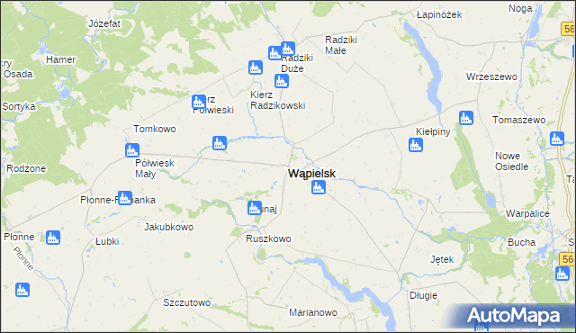 mapa Wąpielsk, Wąpielsk na mapie Targeo