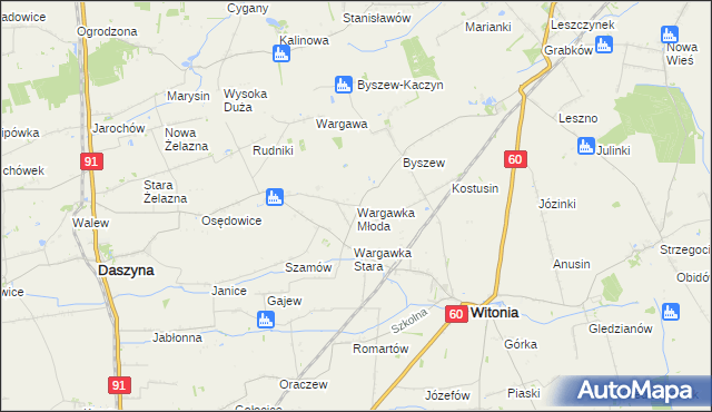 mapa Wargawka Młoda, Wargawka Młoda na mapie Targeo