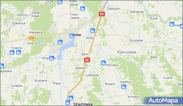 mapa Warmiaki, Warmiaki na mapie Targeo