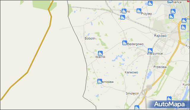 mapa Warnik, Warnik na mapie Targeo