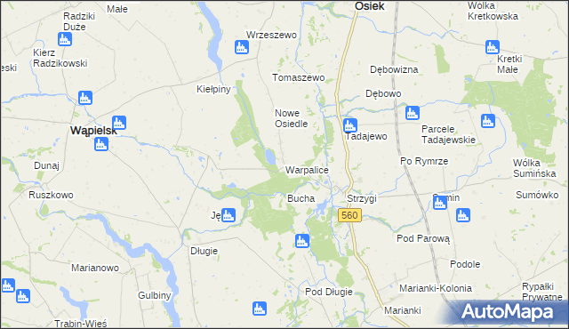 mapa Warpalice, Warpalice na mapie Targeo