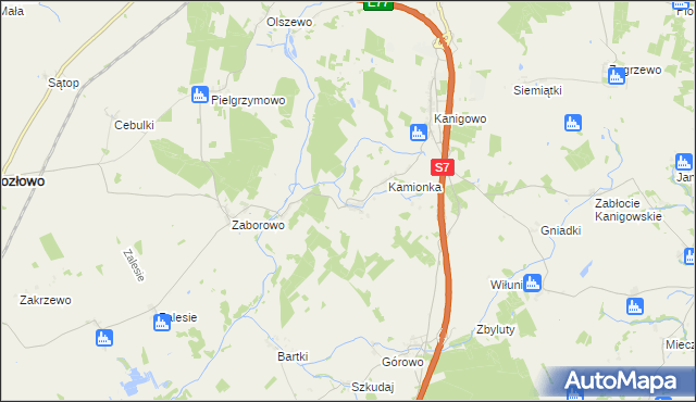 mapa Ważyny, Ważyny na mapie Targeo