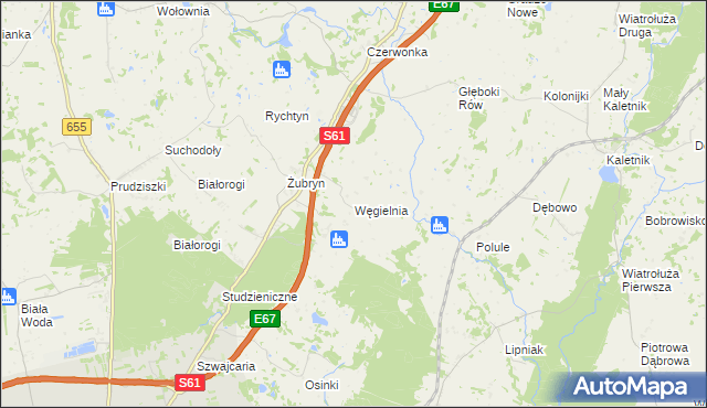 mapa Węgielnia gmina Szypliszki, Węgielnia gmina Szypliszki na mapie Targeo