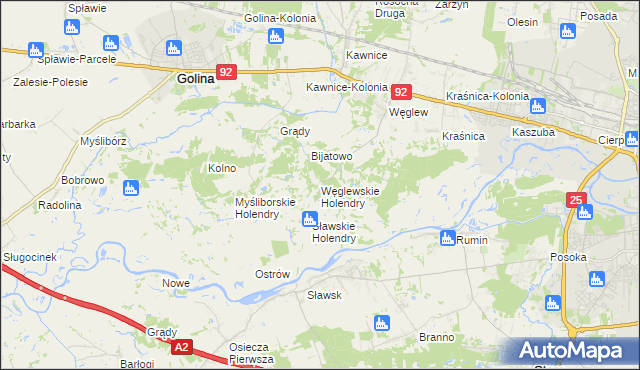 mapa Węglewskie Holendry, Węglewskie Holendry na mapie Targeo