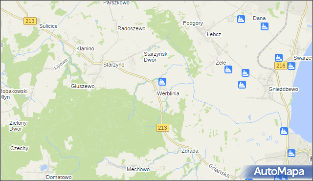mapa Werblinia, Werblinia na mapie Targeo