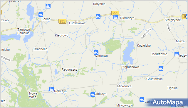 mapa Werkowo, Werkowo na mapie Targeo