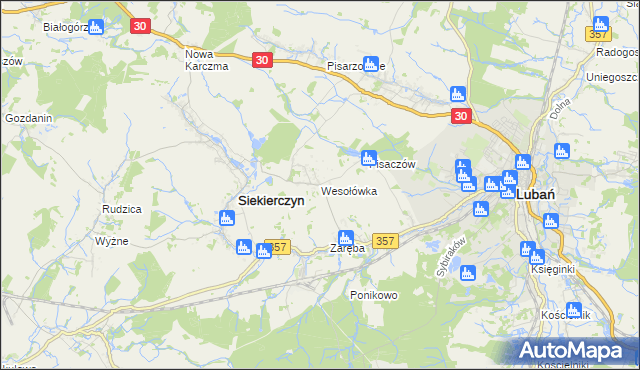 mapa Wesołówka gmina Siekierczyn, Wesołówka gmina Siekierczyn na mapie Targeo