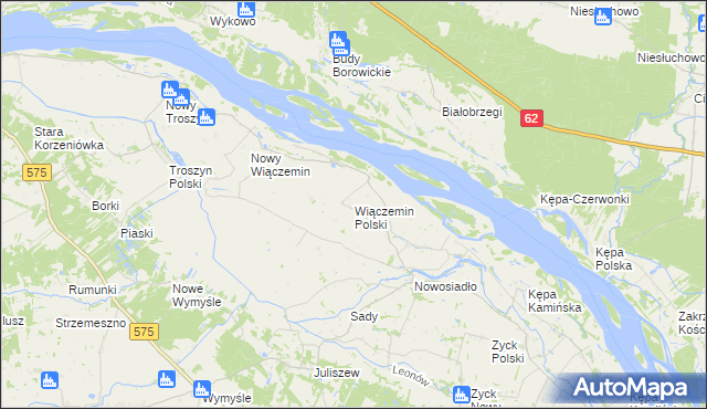 mapa Wiączemin Polski, Wiączemin Polski na mapie Targeo