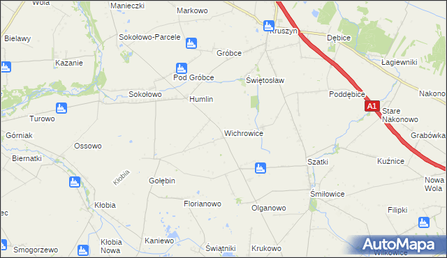 mapa Wichrowice, Wichrowice na mapie Targeo