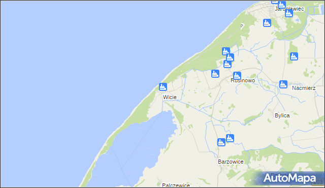 mapa Wicie gmina Darłowo, Wicie gmina Darłowo na mapie Targeo