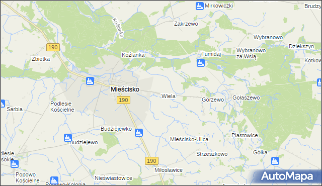 mapa Wiela, Wiela na mapie Targeo