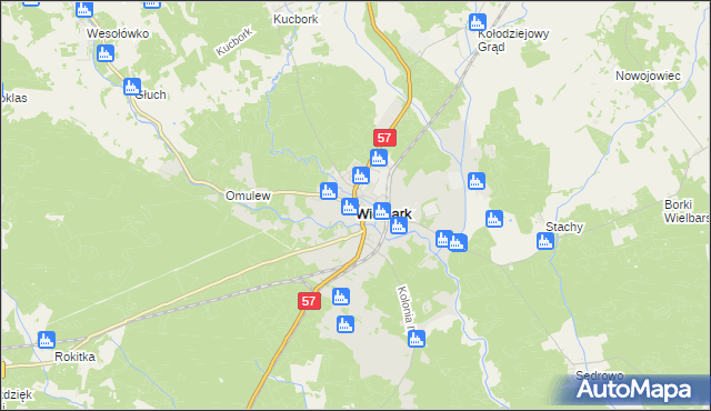 mapa Wielbark powiat szczycieński, Wielbark powiat szczycieński na mapie Targeo