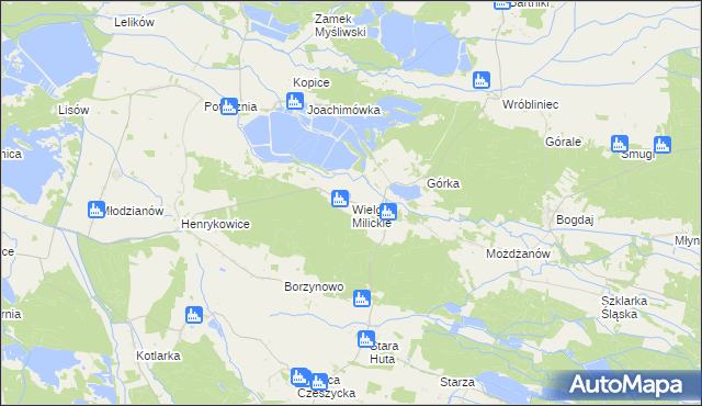 mapa Wielgie Milickie, Wielgie Milickie na mapie Targeo