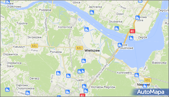 mapa Wieliszew, Wieliszew na mapie Targeo