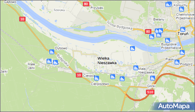 mapa Wielka Nieszawka, Wielka Nieszawka na mapie Targeo