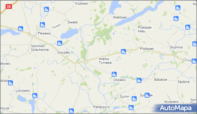 mapa Wielka Tymawa, Wielka Tymawa na mapie Targeo