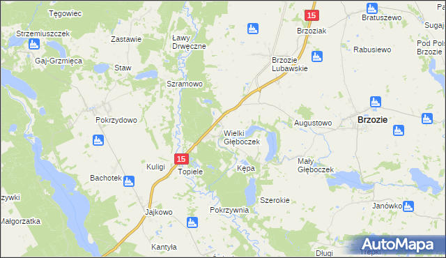 mapa Wielki Głęboczek, Wielki Głęboczek na mapie Targeo