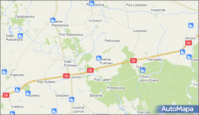 mapa Wielkie Pułkowo, Wielkie Pułkowo na mapie Targeo