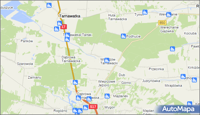 mapa Wieprzów Tarnawacki, Wieprzów Tarnawacki na mapie Targeo