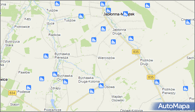 mapa Wierciszów, Wierciszów na mapie Targeo
