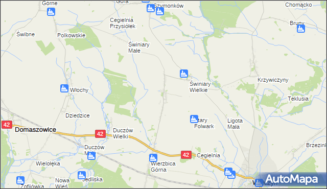 mapa Wierzbica Dolna gmina Wołczyn, Wierzbica Dolna gmina Wołczyn na mapie Targeo