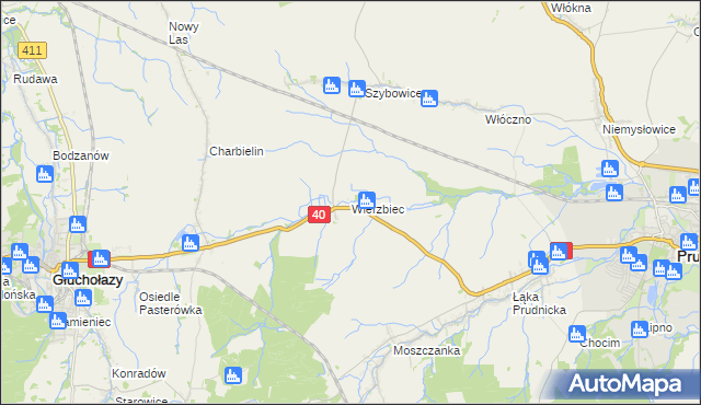 mapa Wierzbiec, Wierzbiec na mapie Targeo