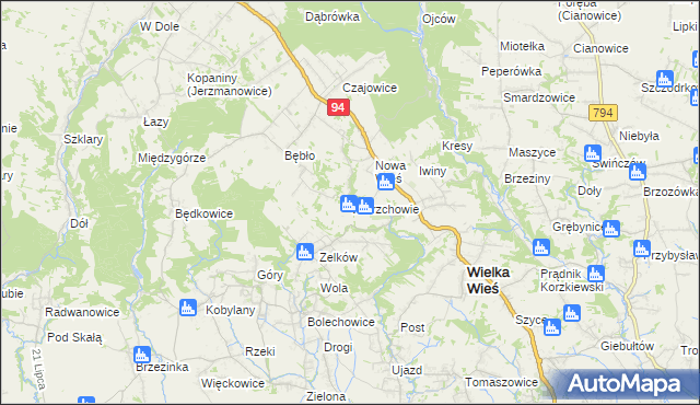 mapa Wierzchowie, Wierzchowie na mapie Targeo